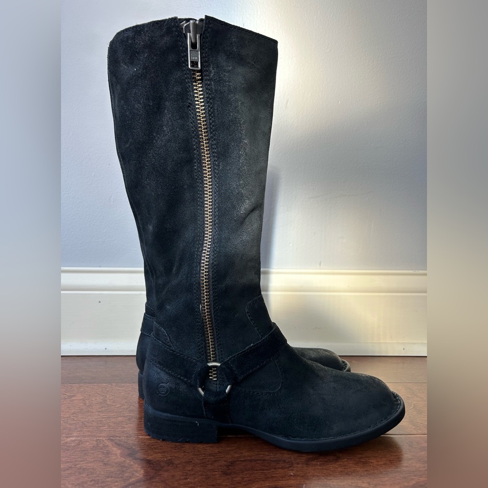 NWT Nordstrom Black Suede Zippered Boots